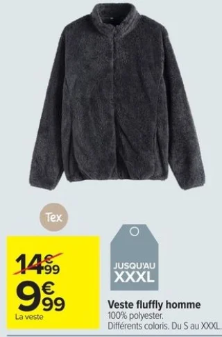 Veste fluffy homme Tex