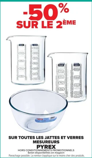 Jattes et verres mesureurs Pyrex