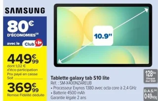 Tablette galaxy tab S10 lite Samsung