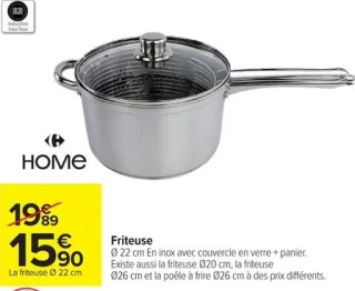 Friteuse Ø 22 cm Carrefour HOME