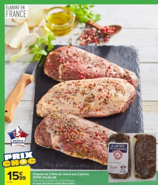 Chapelet de 2 filets de canard aux 3 poivres Votre Volailler