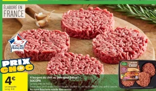 4 burgers du chef au porc gout bacon Socopa