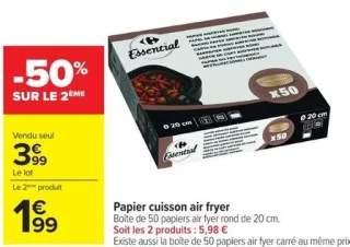 Papier cuisson air fryer Essential