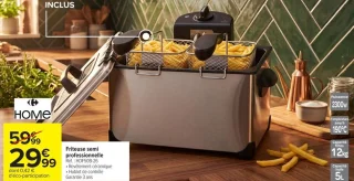 Friteuse semi professionnelle Carrefour HOME HDF50B-26