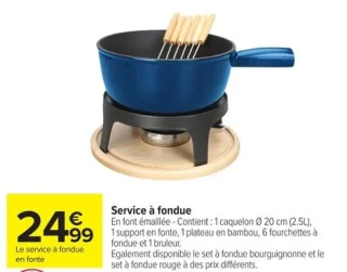 Service à fondue en fonte