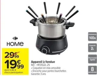 Appareil à fondue Carrefour HOME