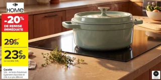 Cocotte 3,6L en fonte d'aluminium Carrefour HOME