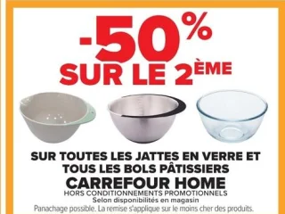 Jattes en verre et bols pâtissiers Carrefour Home