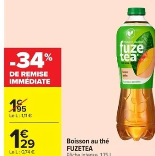 Boisson au thé FUZETEA Pêche intense