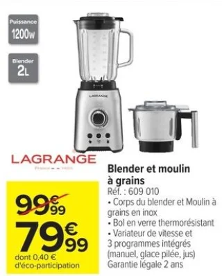 Blender et moulin à grains Lagrange