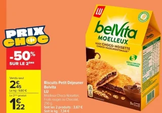 Biscuits Petit Déjeuner belVita Moelleux LU