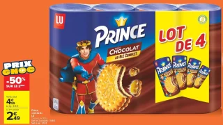 Biscuits Prince Goût Chocolat au blé complet LU