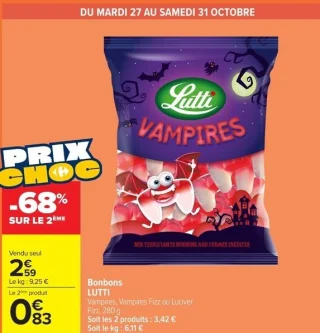 Bonbons LUTTI Vampires, Vampires Fizz ou Luciver Fizz