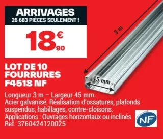 Lot de 10 Fourrures F4518 NF