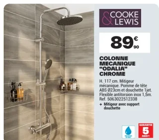Colonne mécanique "ODALIA" CHROME Cooke & Lewis