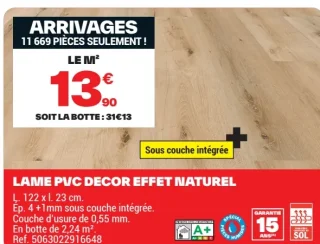 Lame PVC décor effet naturel