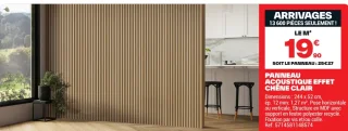 Panneau acoustique effet chêne clair