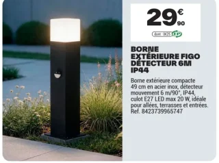 Borne extérieure Figo détecteur 6m IP44