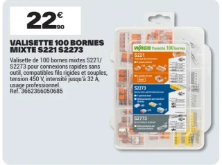 Valisette 100 bornes mixte S221 S2273 Wago