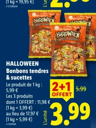 HALLOWEEN Bonbons tendres & sucettes
