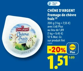 Chêne d'Argent Fromage de chèvre frais