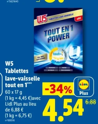 Tablettes lave-vaisselle tout en 1 W5