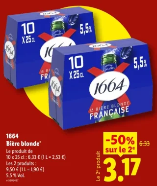 1664 Bière blonde 5,5% Vol.