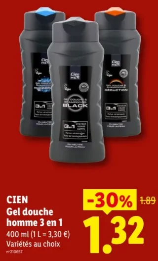 Cien Gel douche homme 3 en 1