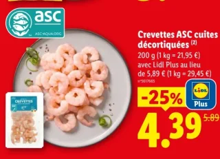 Crevettes ASC cuites décortiquées