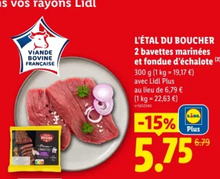 L'ÉTAL DU BOUCHER 2 bavettes marinées et fondue d'échalote