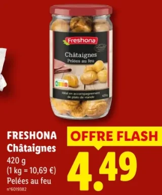 FRESHONA Châtaignes Pelées au feu