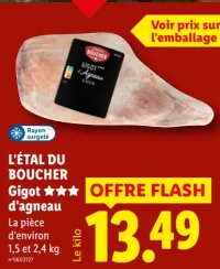 L'ÉTAL DU BOUCHER Gigot d'agneau
