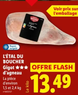 L'ÉTAL DU BOUCHER Gigot d'agneau