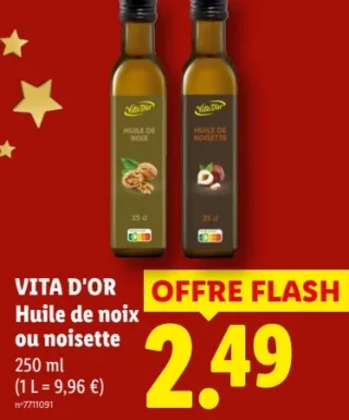 VITA D'OR Huile de noix ou noisette