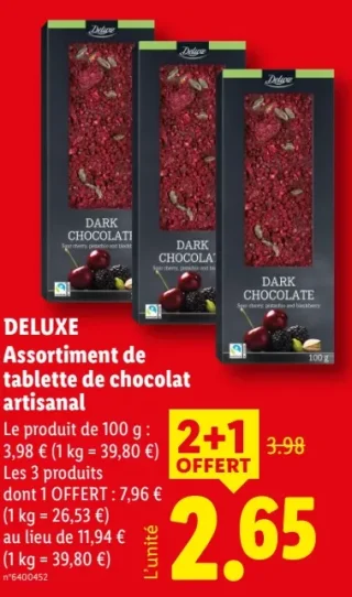 DELUXE Assortiment de tablette de chocolat artisanal