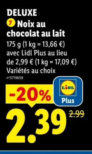 Noix au chocolat au lait Deluxe