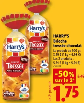 Brioche tressée chocolat Harry's