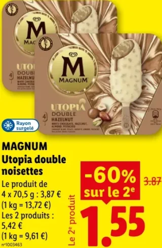 Glace Magnum Utopia double noisettes