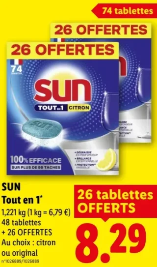 SUN Tout en 1* Tablettes lave-vaisselle