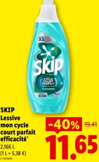 SKIP Lessive mon cycle court parfait efficacité*