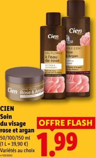CIEN Soin du visage rose et argan