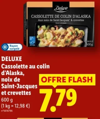 DELUXE Cassolette au colin d'Alaska, noix de Saint-Jacques et crevettes