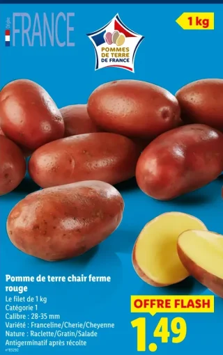 Pomme de terre chair ferme rouge
