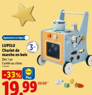LUPILU Chariot de marche en bois