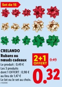 CRELANDO Rubans ou nœuds cadeaux