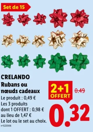 CRELANDO Rubans ou nœuds cadeaux