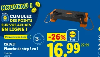 CRIVIT Planche de step 3 en 1
