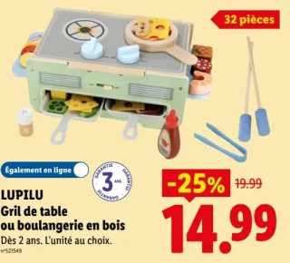 LUPILU Gril de table ou boulangerie en bois