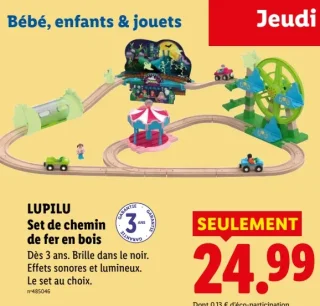 LUPILU Set de chemin de fer en bois