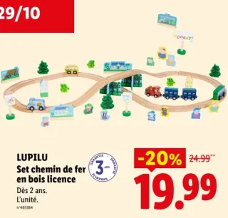 LUPILU Set chemin de fer en bois licence